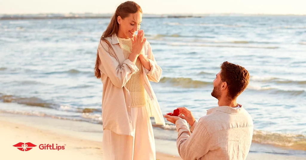 Propose at the beach